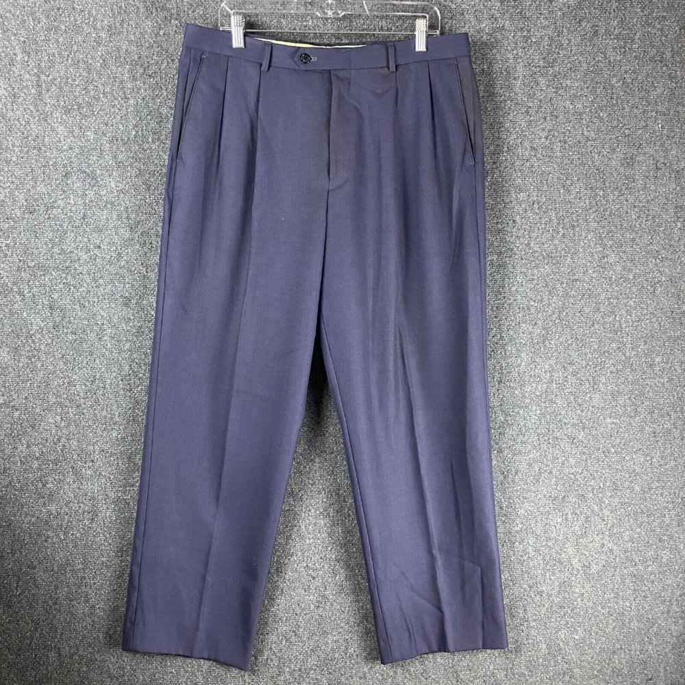 Jean Paul Dress Pants Slacks W36S Dacron Blend Blue Adults Hook & Eye